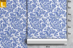 Vintage blue flower wallpaper pattern.