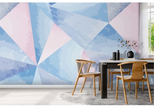 Modern design wallpaper with geometric crystal patterns.