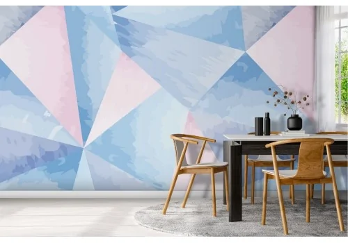 Modern design wallpaper with crystal geometries.