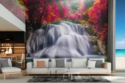 Wallpaper landscape waterfall in the forest