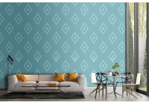Modern geometric pattern sky blue wallpaper.