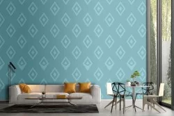 Modern geometric pattern sky blue wallpaper.