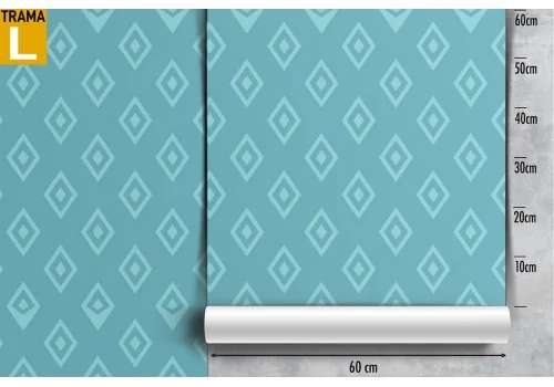 Modern geometric pattern sky blue wallpaper. 2