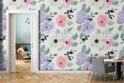 Carta da Parati rose pattern raffinato natura.