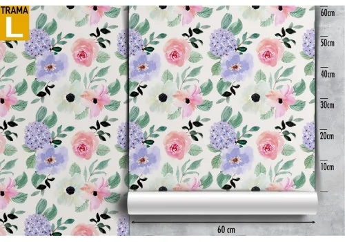 Carta da Parati rose pattern raffinato natura. 2