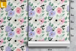 Refined nature rose pattern wallpaper.