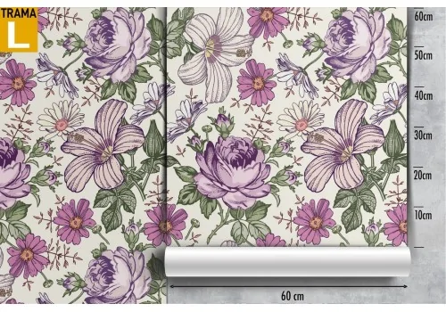 Carta da Parati fiori raffinati decorazione natura. 2