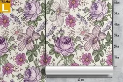 Carta da Parati fiori raffinati decorazione natura.