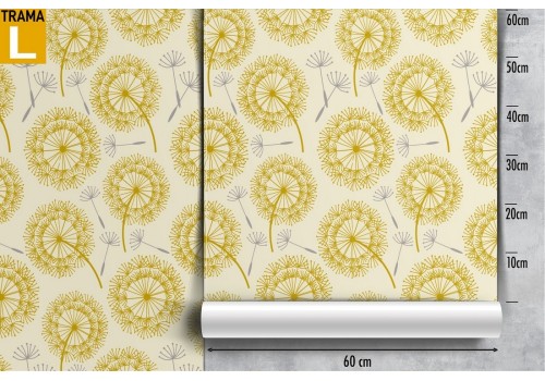 Yellow flowers vintage pattern wallpaper. 2