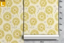 Carta da Parati fiori gialli natura vintage pattern.