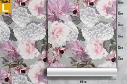 Carta da Parati fiori rosa e bianchi design moderno.