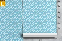 Stylized wave pattern blue wallpaper.
