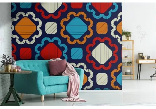 Carta da Parati mosaico design vintage pattern.