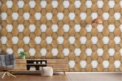 Geometric wood decoration wallpaper