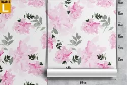 Carta da Parati fiori rosa natura raffinata pattern.