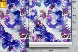 Carta da Parati fiori blu pattern natura astratta.