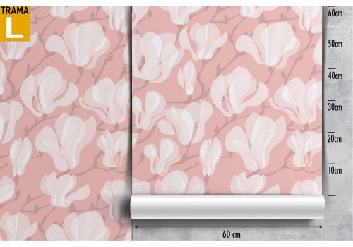 White flowers wallpaper pink background abstract pattern. 2