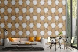 Geometric wood decoration wallpaper