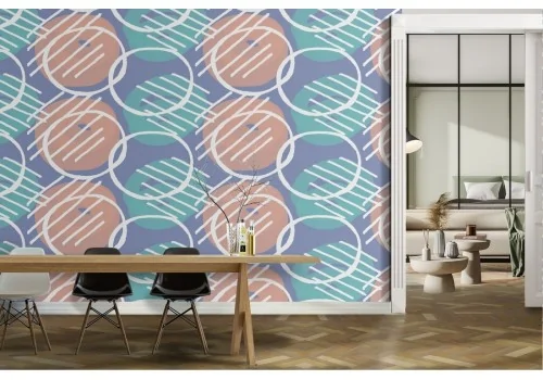 Modern abstract bubble pattern wallpaper decoration.