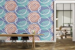 Modern abstract bubble pattern wallpaper decoration.