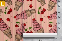 Carta da Parati decorazione gelati pattern bambini.