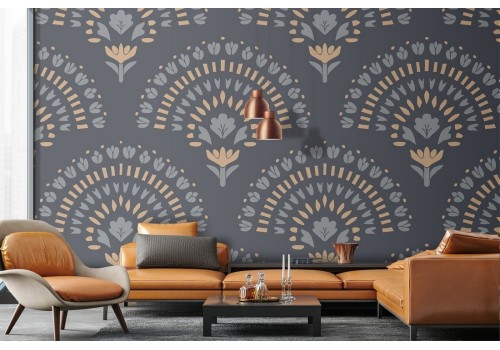 Wallpaper decoration oriental flower pattern.