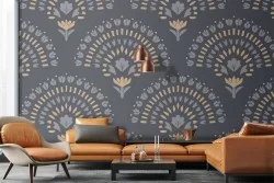 Wallpaper decoration oriental flower pattern.