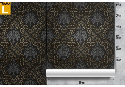 Damask glamour black vintage wallpaper. 2