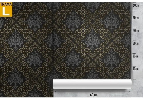 Damask glamour black vintage wallpaper. 2