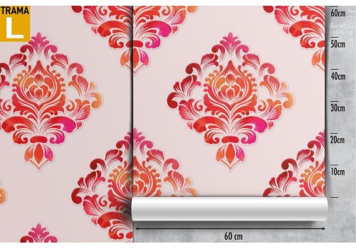 Red damask wallpaper vintage pattern. 2