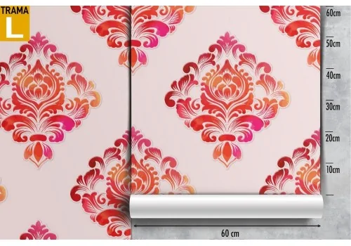 Red damask wallpaper vintage pattern. 2