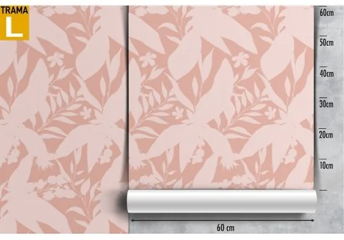 Wallpaper stylized leaves nature pattern pink. 2