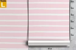 Modern pattern wallpaper with white and pink stripes.