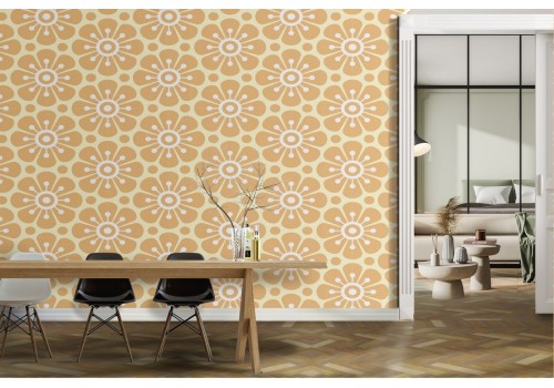 Carta da Parati fiori stilizzati design pattern natura.