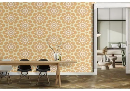 Carta da Parati fiori stilizzati design pattern natura.