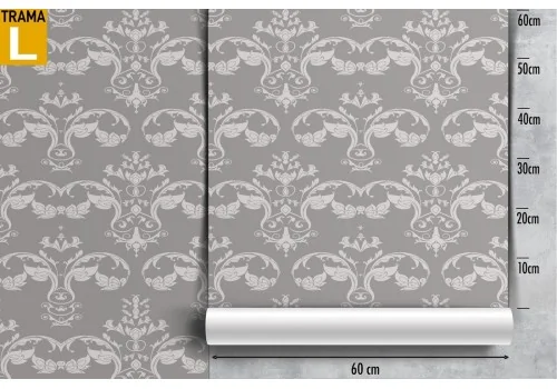 Damask pattern vintage grey wallpaper. 2