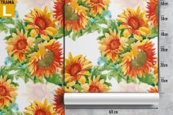 Sunflower nature pattern modern wallpaper.