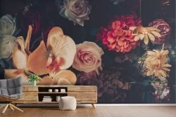 Vintage Nature Flowers Wallpaper