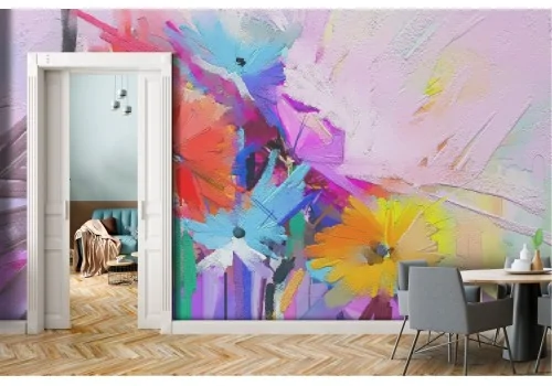 Wallpaper illustration abstract flowers