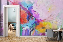 Carta da Parati illustrazione fiori astratti