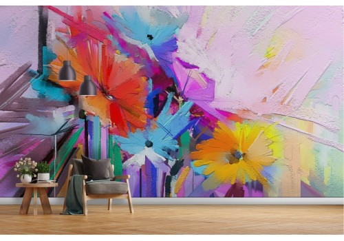 Wallpaper illustration abstract flowers 2