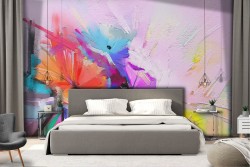 Carta da Parati Dipinti e Acquerelli Fiori Natura