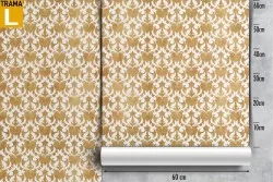 Vintage gold damask wallpaper pattern.