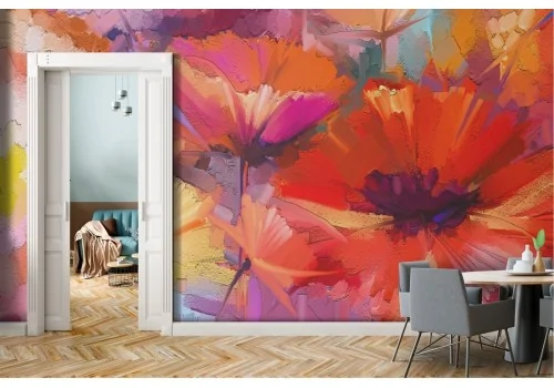 Wallpaper painted flowers nature