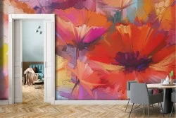 Carta da Parati dipinto fiori natura