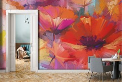 Wallpaper painted flowers nature