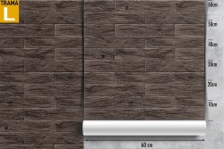 Wallpaper with brick effect pattern surface.