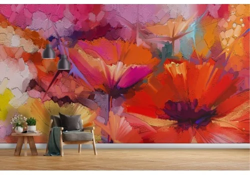 Wallpaper painted flowers nature 2
