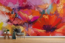 Wallpaper painted flowers nature