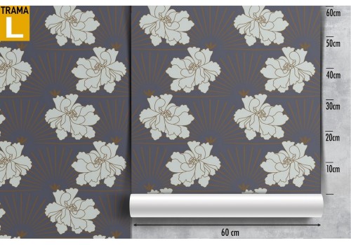 White flowers wallpaper modern nature pattern. 2